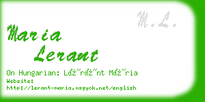 maria lerant business card